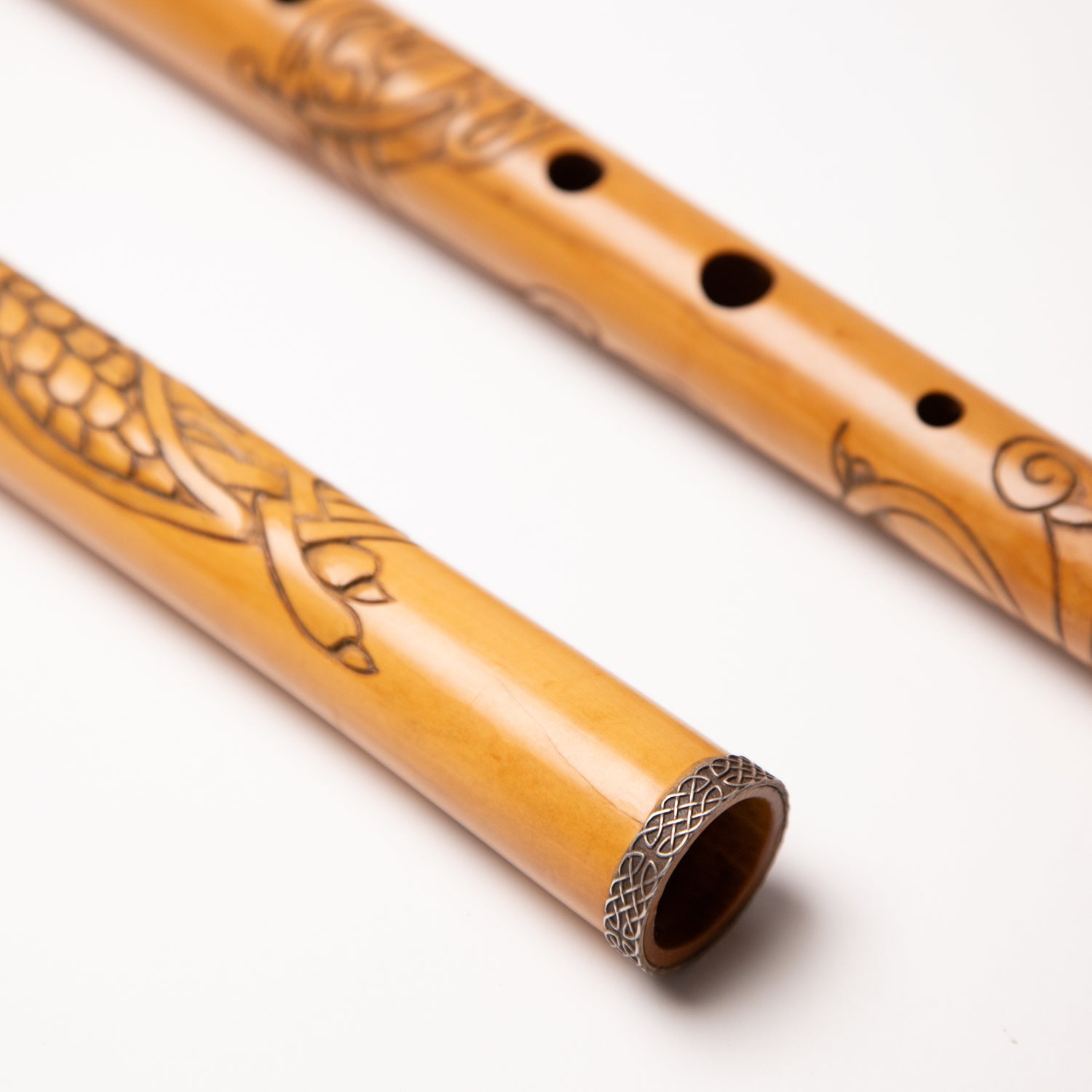 Martin Doyle Boxwood Carved Celtic Crane Flute