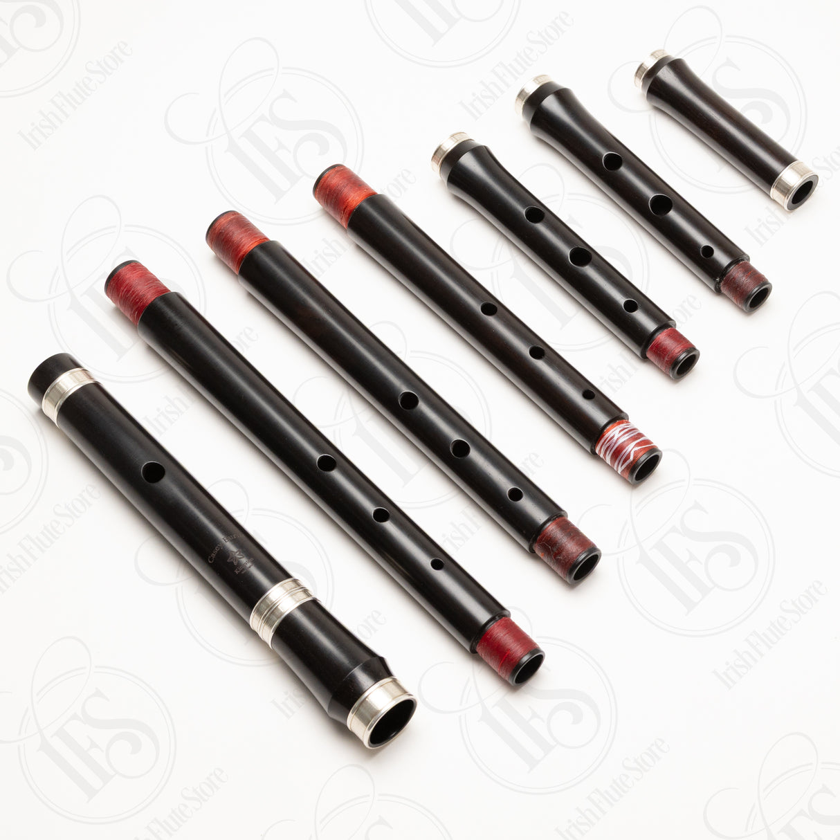 Casey Burns Blackwood & Silver A/B/Bb Low Flute Set