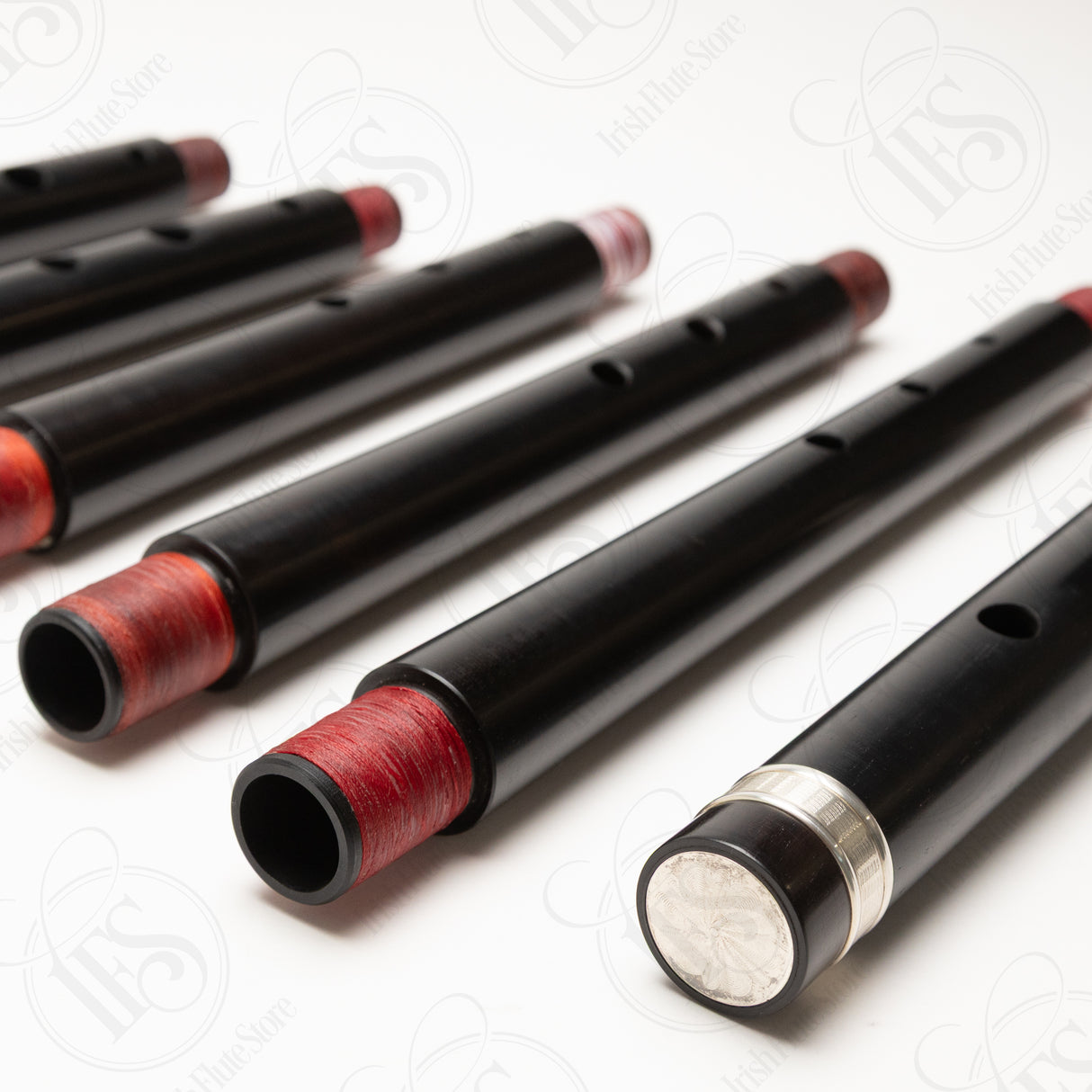 Casey Burns Blackwood & Silver A/B/Bb Low Flute Set