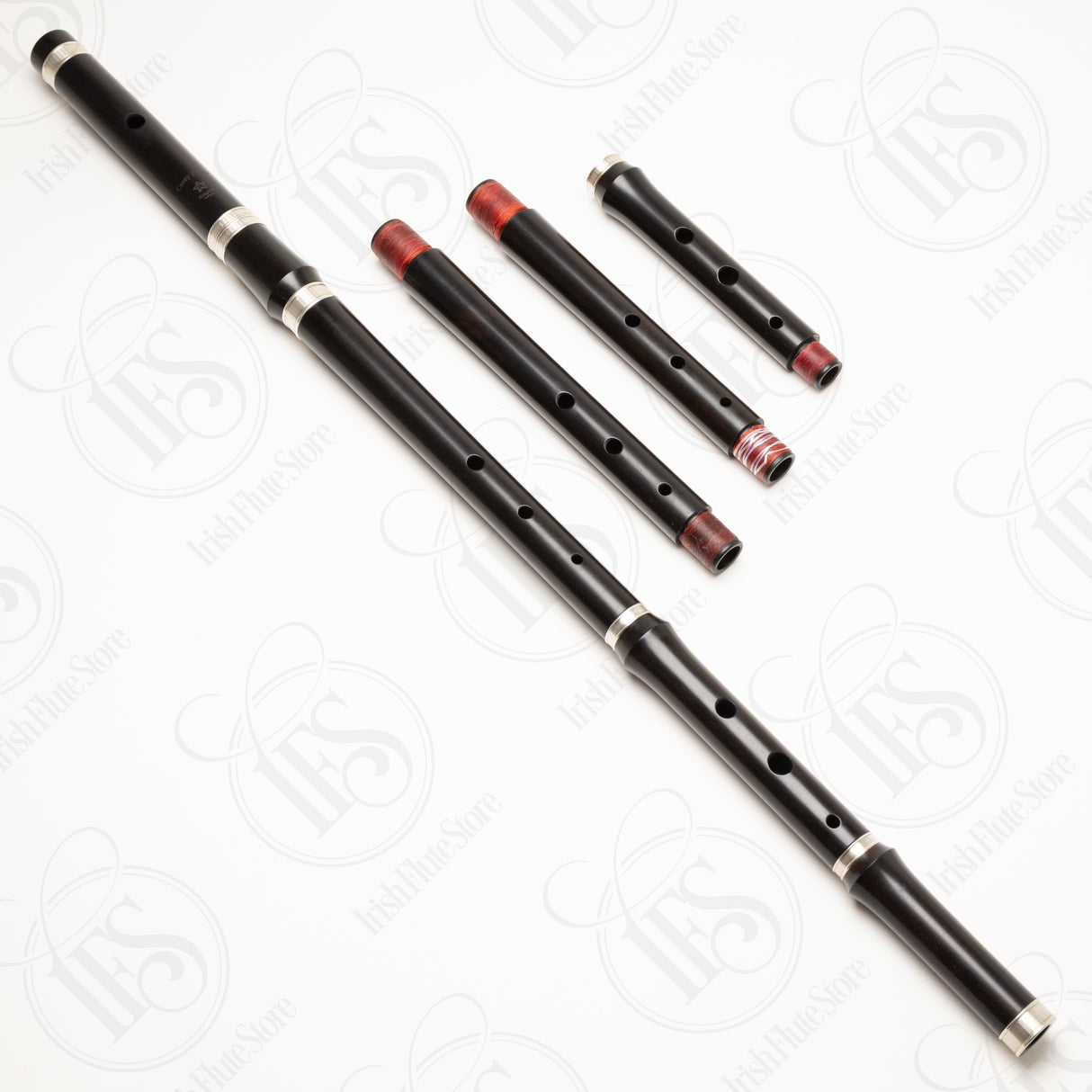Casey Burns Blackwood & Silver A/B/Bb Low Flute Set