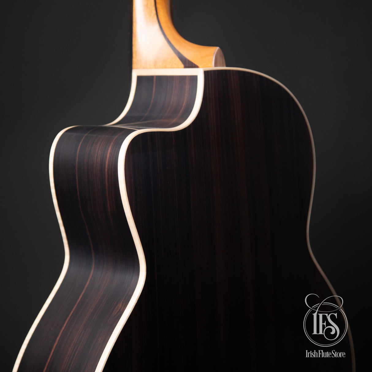 Lowden Guitars F32c Indian Rosewood & Sitka Spruce Left Rear 3/4 Closeup