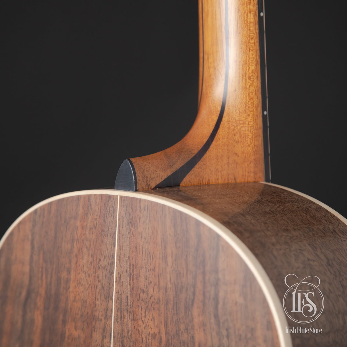 Lowden Guitars F35 Walnut & Red Cedar Left Rear 3/4 Neck Detail