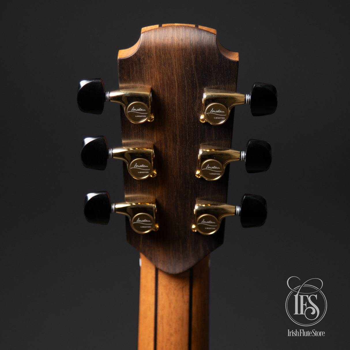Lowden Guitars F35c Guatemalan Rosewood & Sinker Redwood Headstock Rear