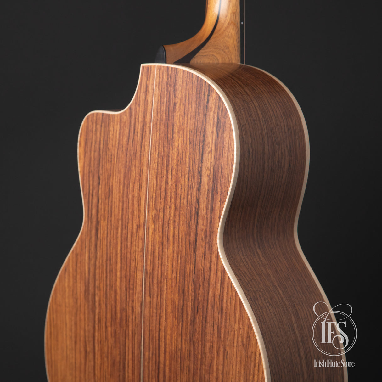Lowden Guitars F35c Guatemalan Rosewood & Sinker Redwood Left Rear 3/4 Closeup