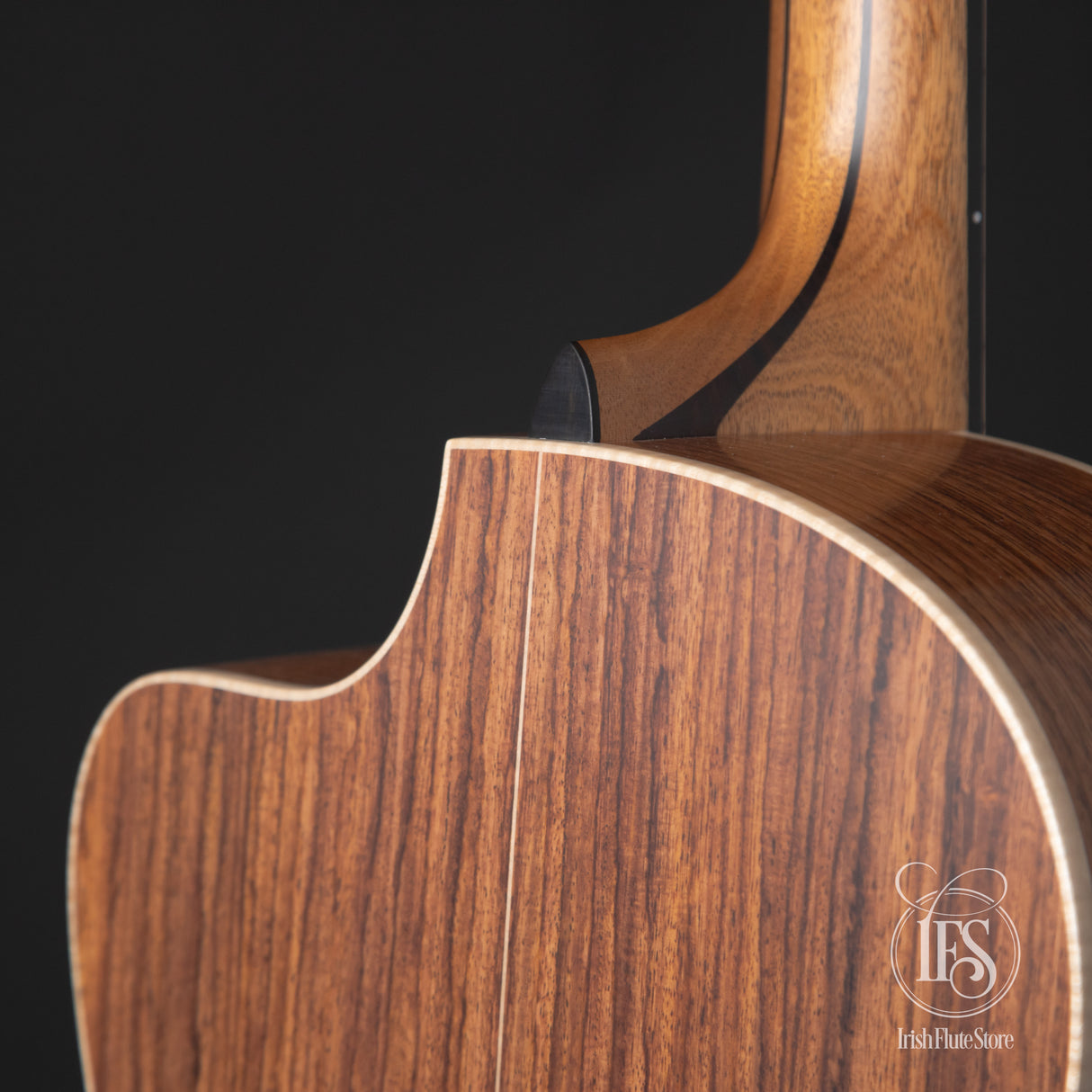 Lowden Guitars F35c Guatemalan Rosewood & Sinker Redwood Left Rear 3/4 Neck Joint