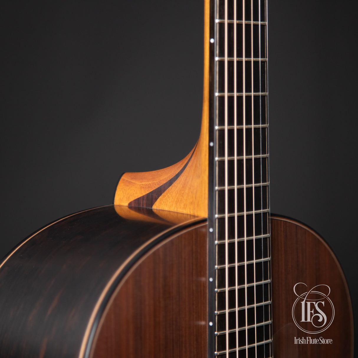 Lowden Guitars F50 African Blackwood & Sinker Redwood with Ebony Bevel Left 3/4 Neck Joint