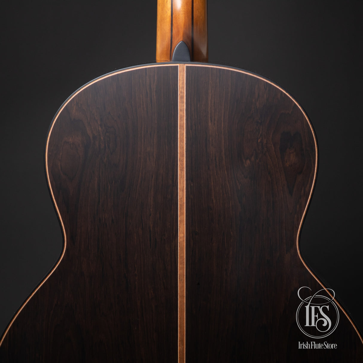 Lowden Guitars F50 African Blackwood & Sinker Redwood with Ebony Bevel Rear Closeup