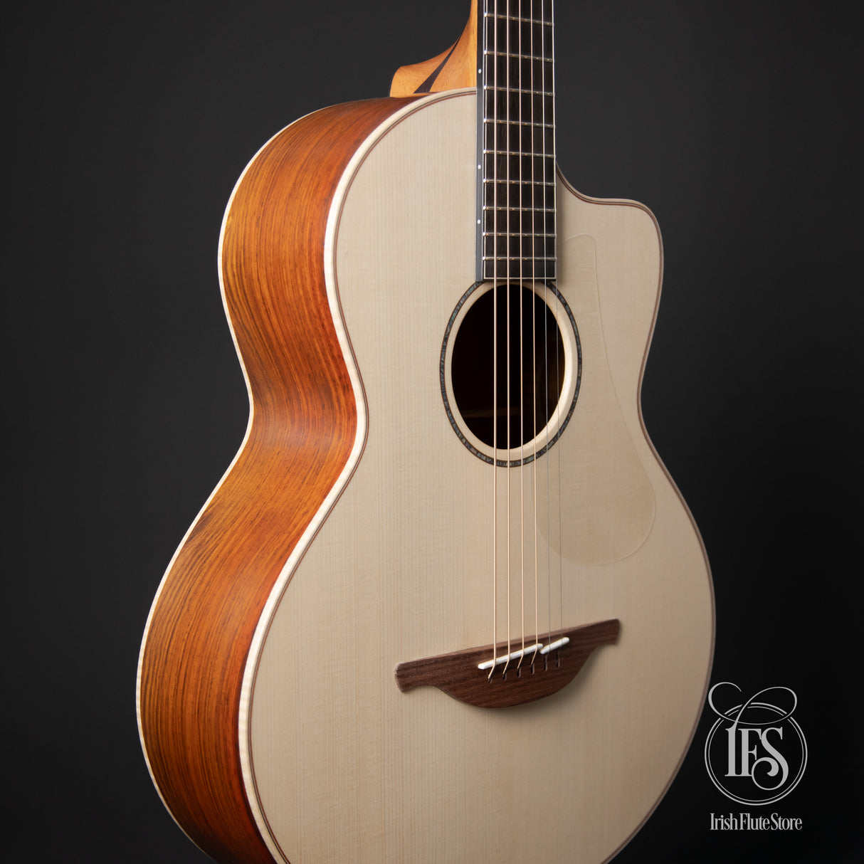 Lowden Guitars S-35C Cocobolo & Adirondack Spruce 12-Fret with L.R. Baggs Anthem Pickup Left Front 3/4 Bout
