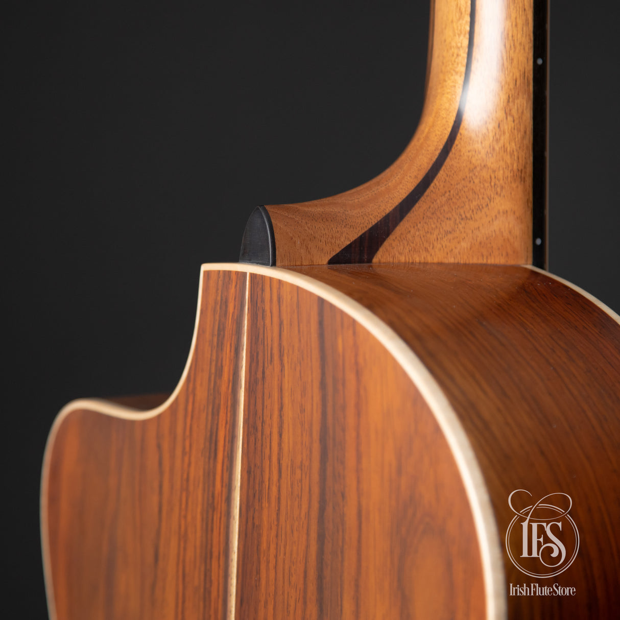 Lowden Guitars S-35C Cocobolo & Adirondack Spruce 12-Fret with L.R. Baggs Anthem Pickup Left Rear 3/4 Neck Joint Detail