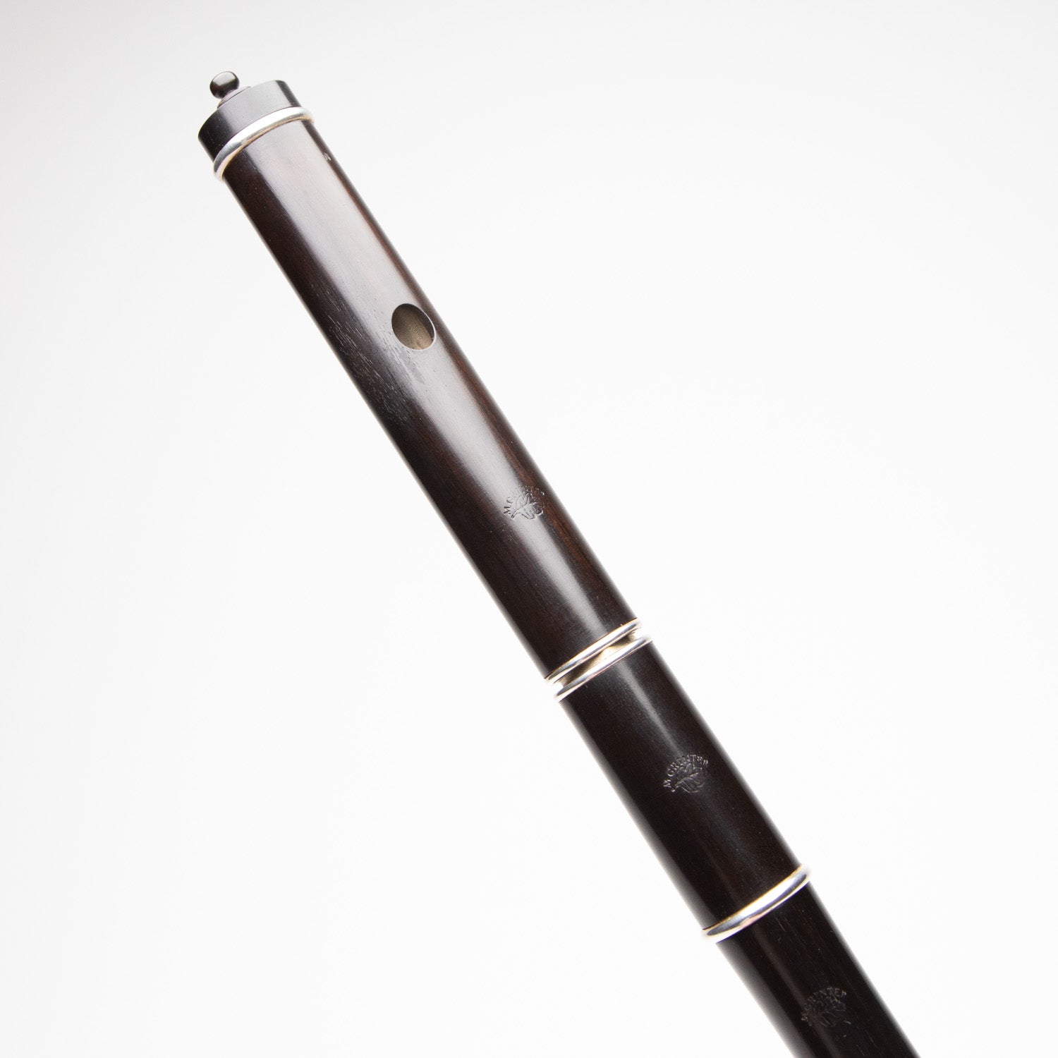 Grinter Blackwood & Silver Keyless Large Hole Rudall