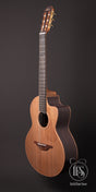 Lowden S-25J front angled view showing the Venetian cutaway