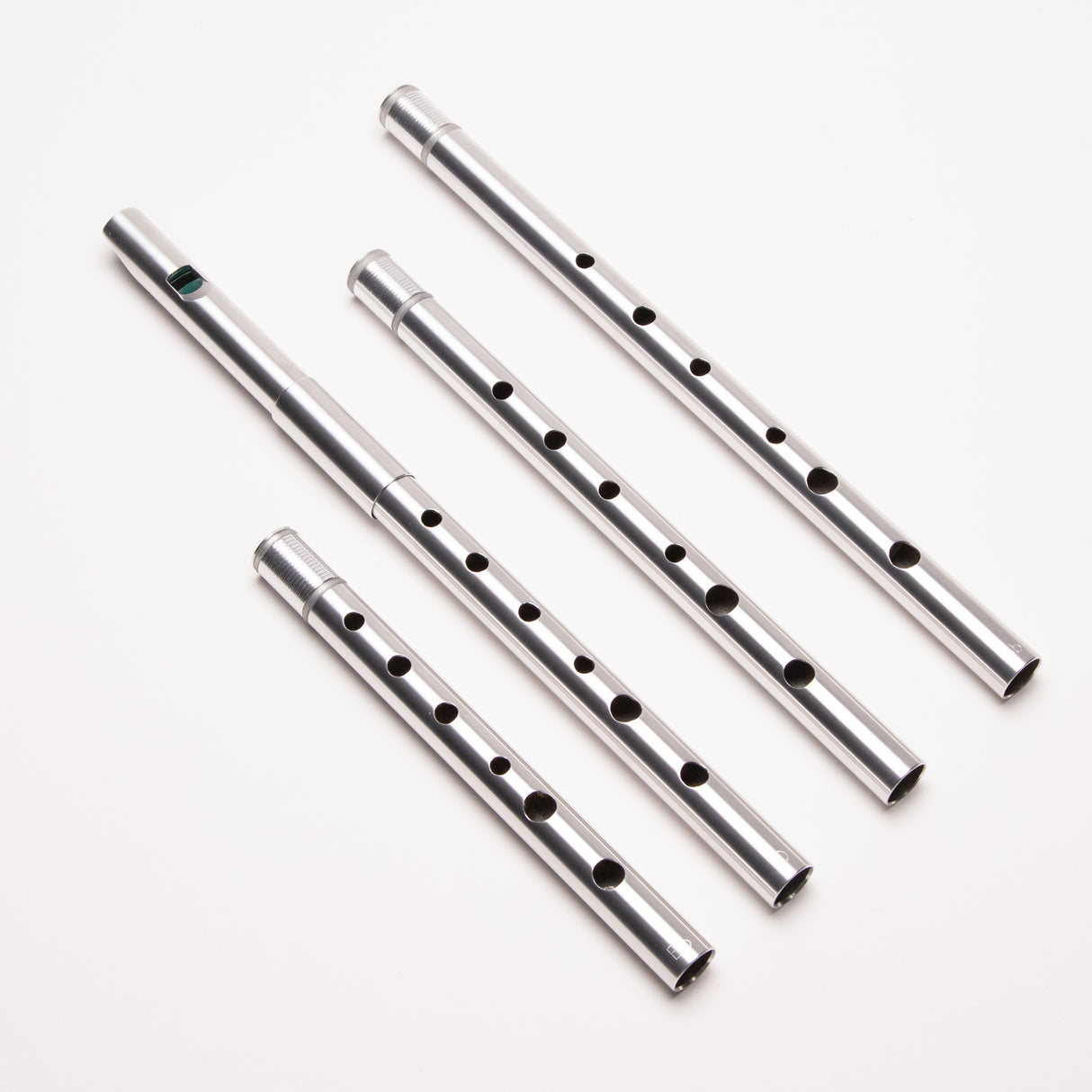 Dante Aluminum Bb/C/D/Eb Whistle Set with Adjustable Fipple Block