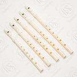 Set of five Susato whistles, B, C, Db, D, and E