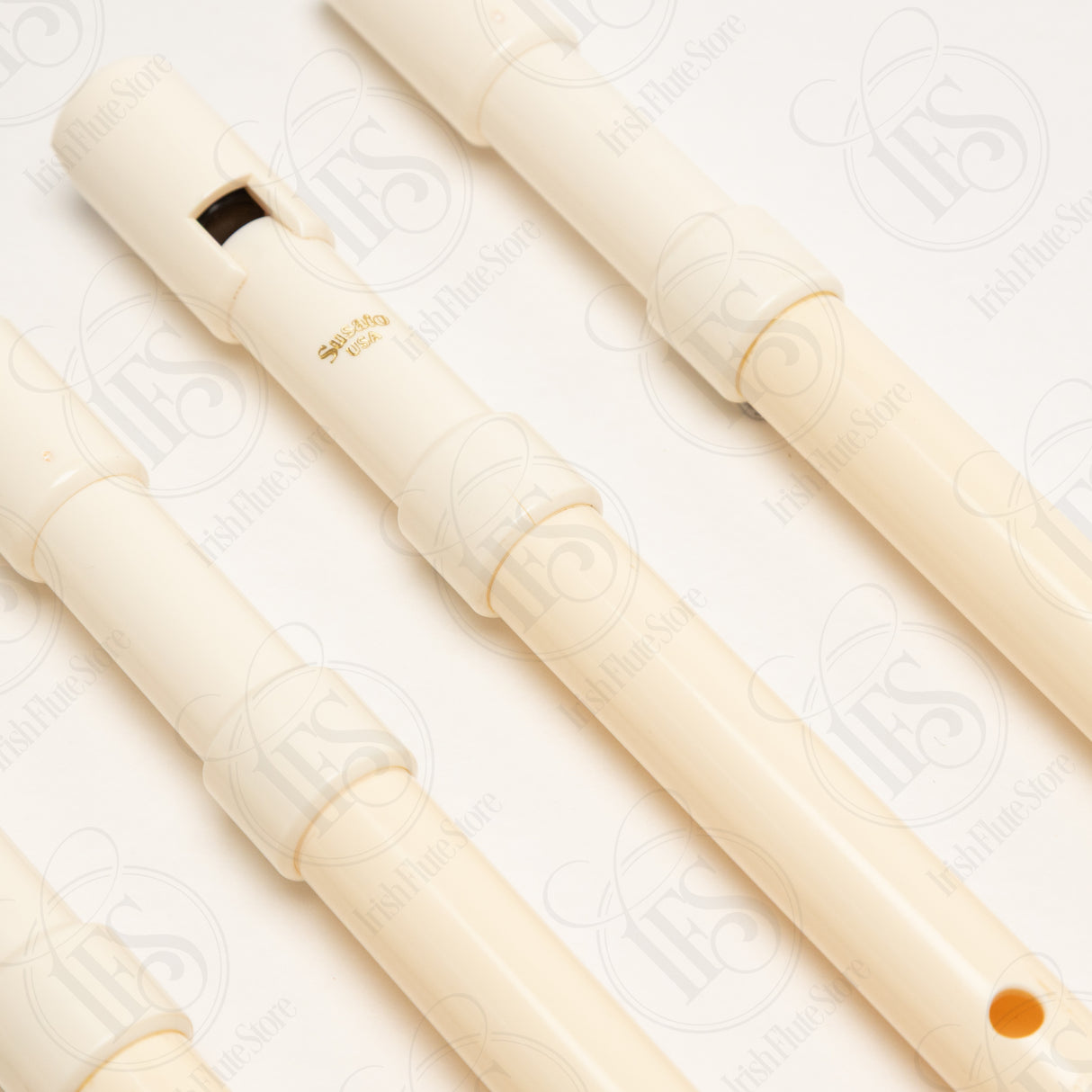 Set of five Susato whistles, B, C, Db, D, and E