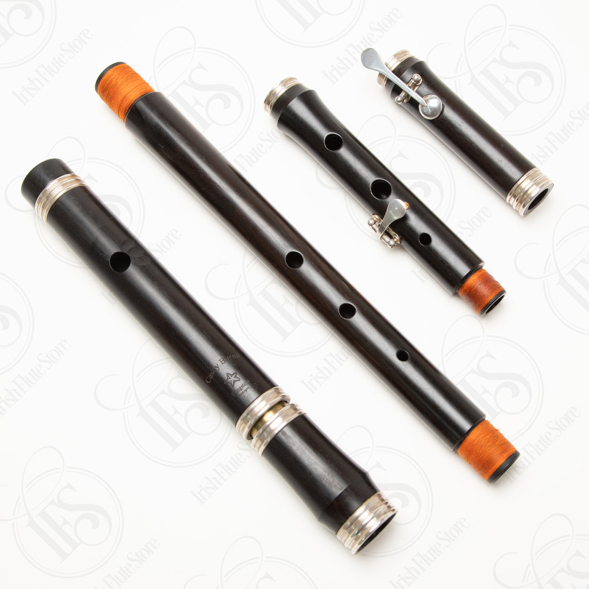 Casey Burns Blackwood and Silver 2-key Low A Flute