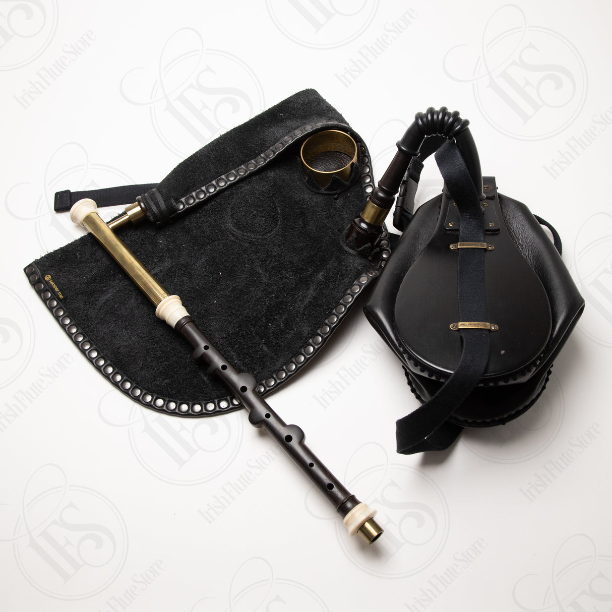 Banba by Gallen Blackwood Uilleann Half Set, Concert D