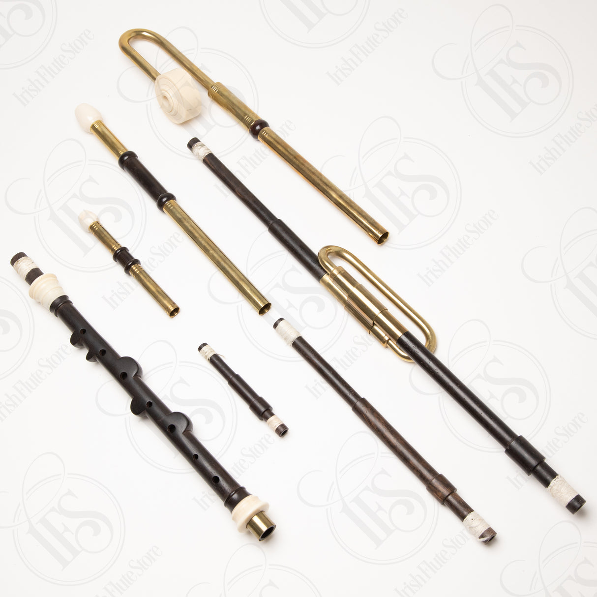 Banba by Gallen Blackwood Uilleann Half Set, Concert D