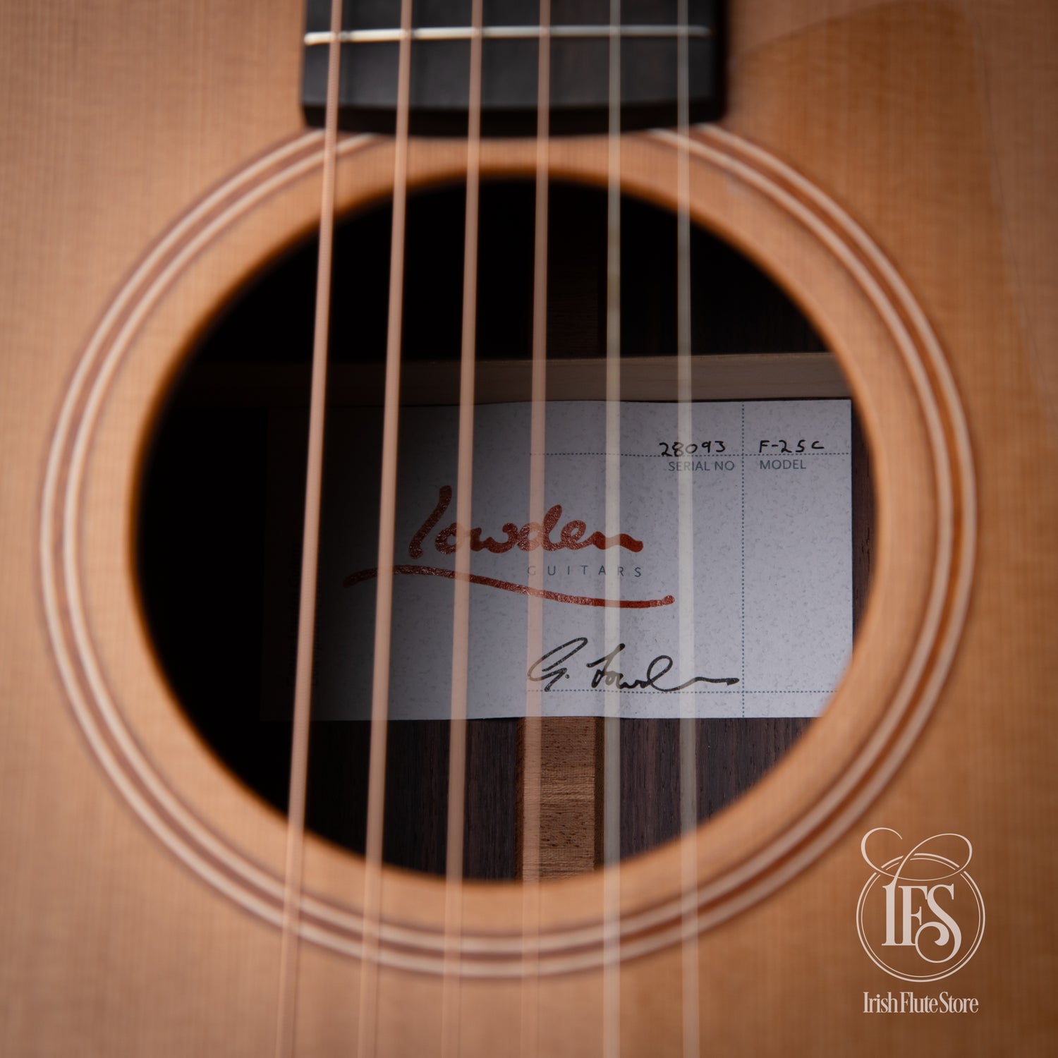 Lowden F25c Indian Rosewood & Red Cedar Soundhole Label
