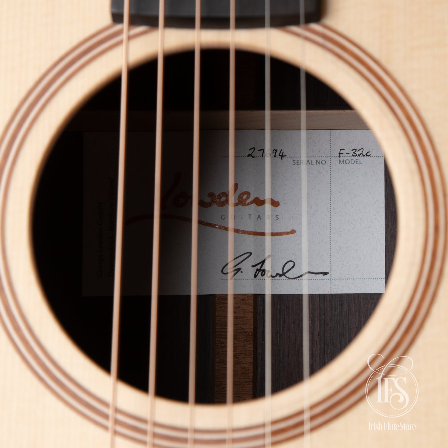 Lowden F32c Indian Rosewood & Sitka Spruce Soundhole Label