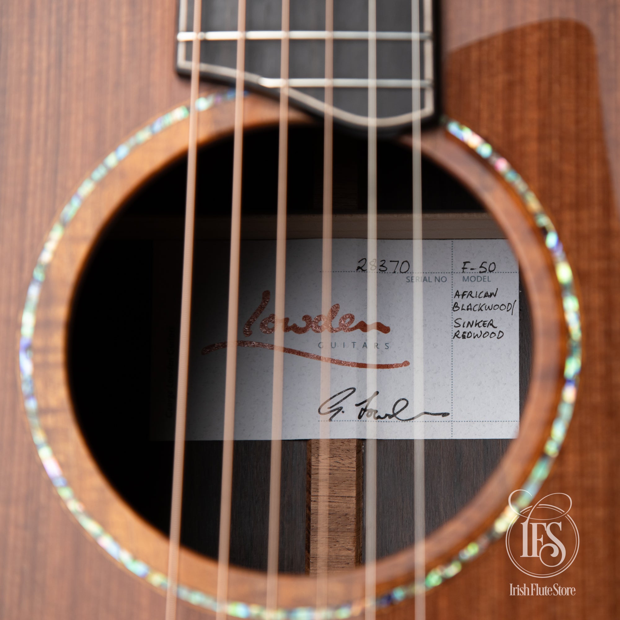 Lowden Guitars F50 African Blackwood & Sinker Redwood with