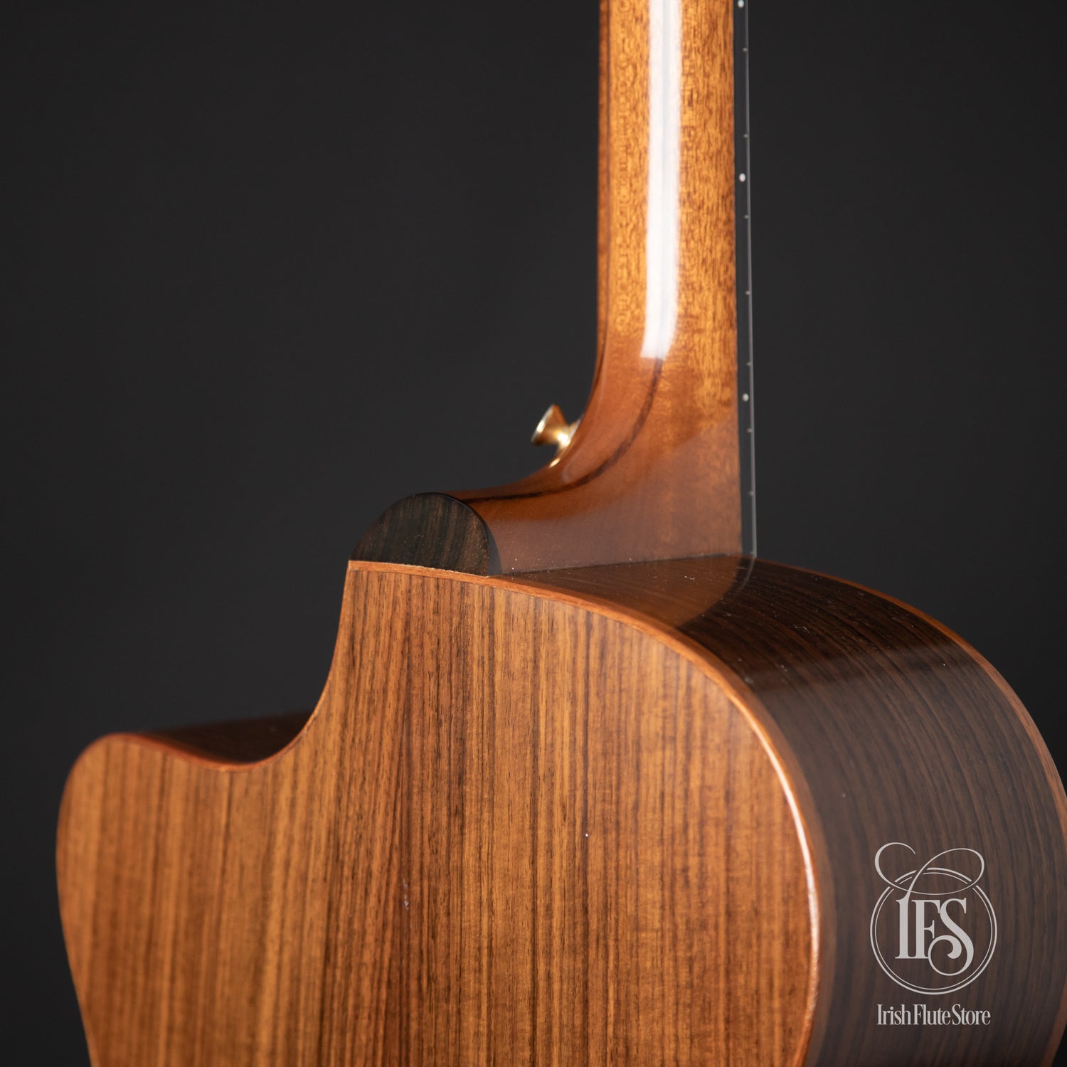Lowden Guitars Cedar & Indian Rosewood O25c Left Rear 3/4 Neck Joint Detail