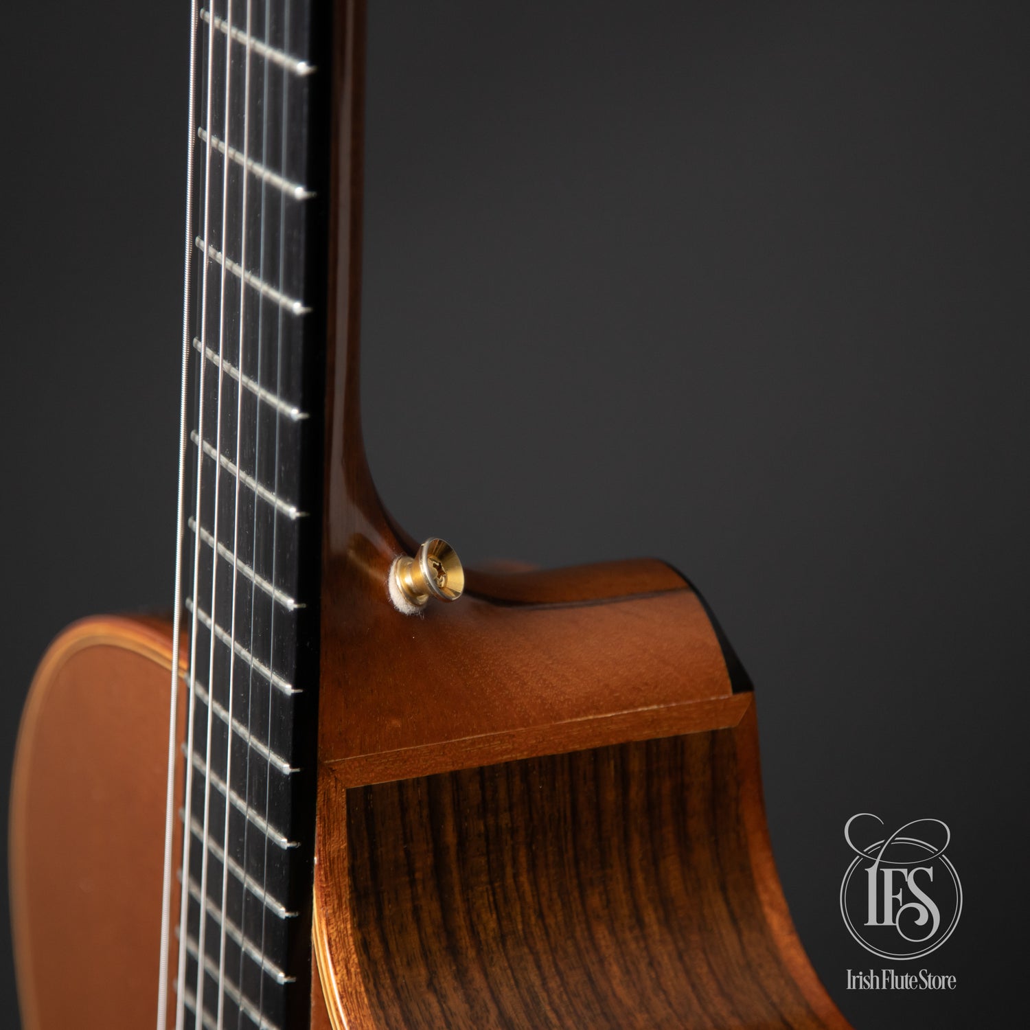 Lowden Guitars Cedar & Indian Rosewood O25c Right 3/4 Neck Joint Detail