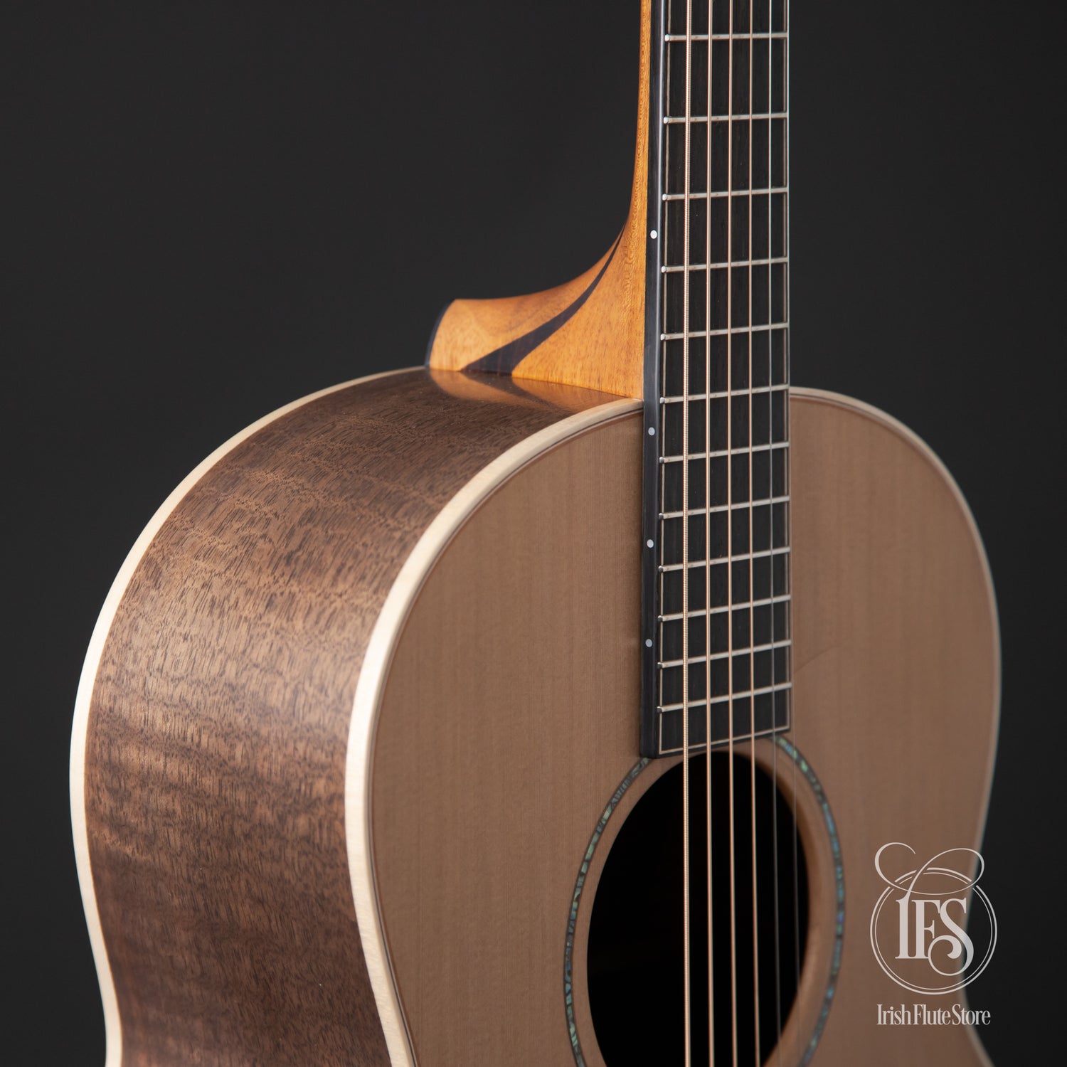 Lowden Guitars F35 Walnut & Red Cedar Left 3/4 Closeup