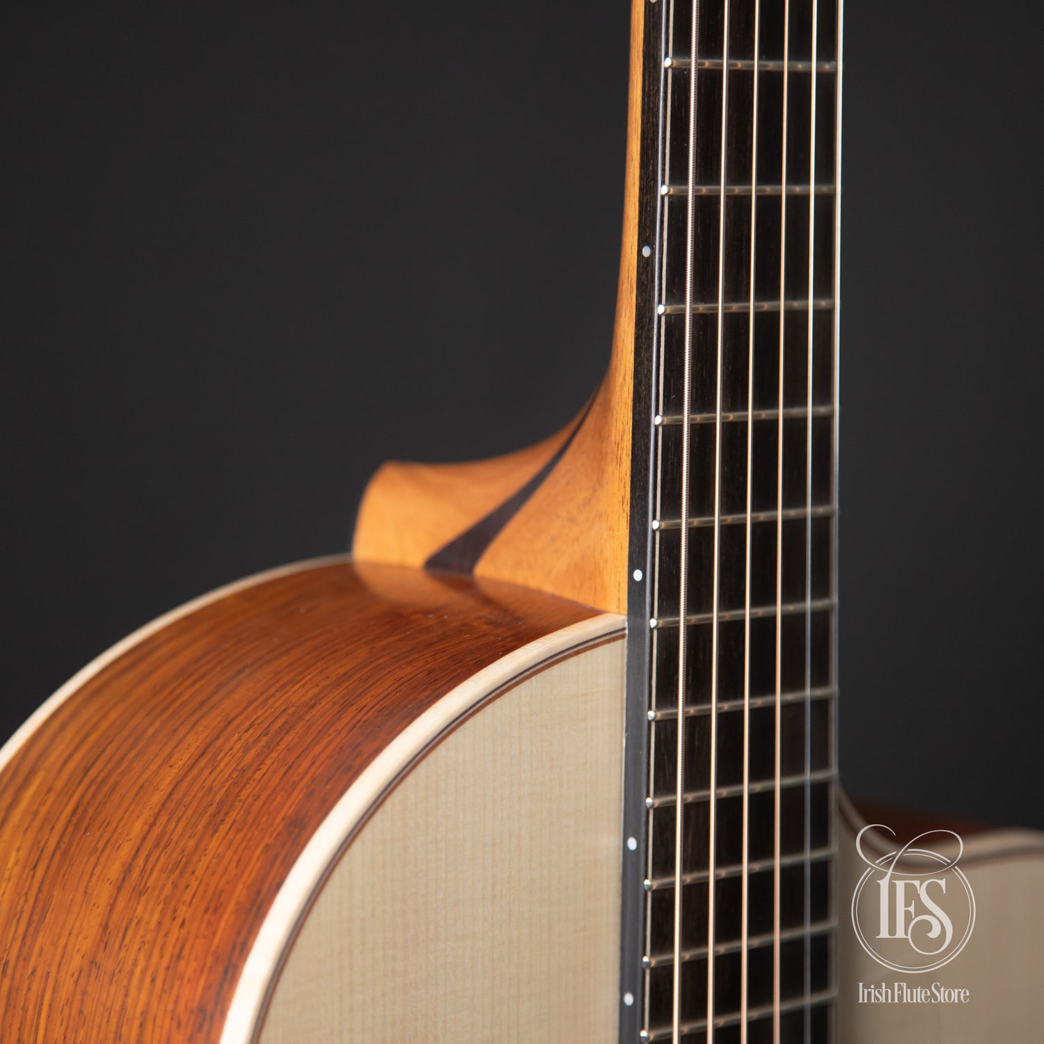 Lowden Guitars S-35C Cocobolo & Adirondack Spruce 12-Fret with L.R. Baggs Anthem Pickup Left Front 3/4 Neck Joint Detail