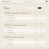 Tune Library - Set View