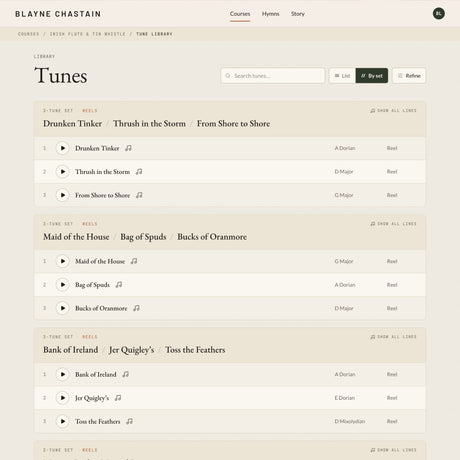 Tune Library - Set View