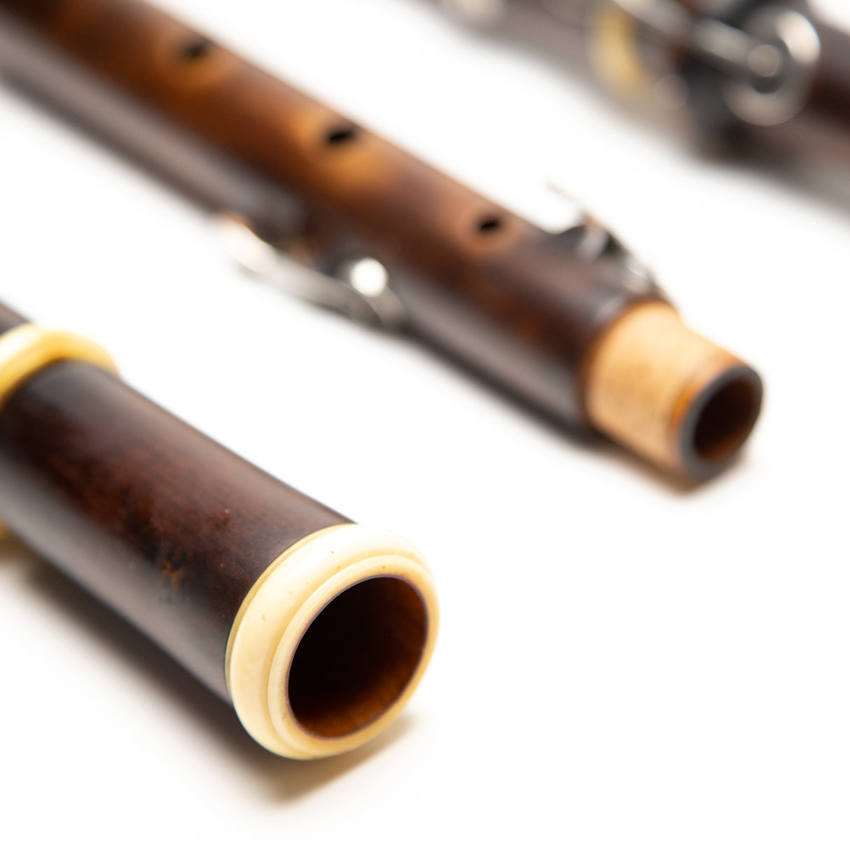 Patrick Olwell Restored Asa Hopkins Boxwood Ivory & Silver 4-Key Flute