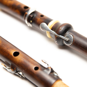 Patrick Olwell Restored Asa Hopkins Boxwood Ivory & Silver 4-Key Flute