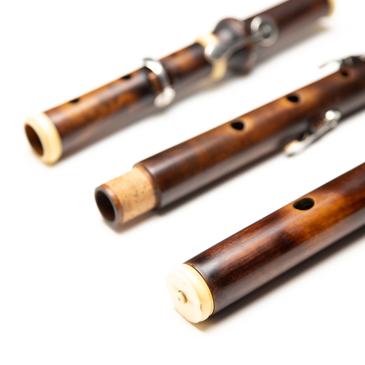 Patrick Olwell Restored Asa Hopkins Boxwood Ivory & Silver 4-Key Flute